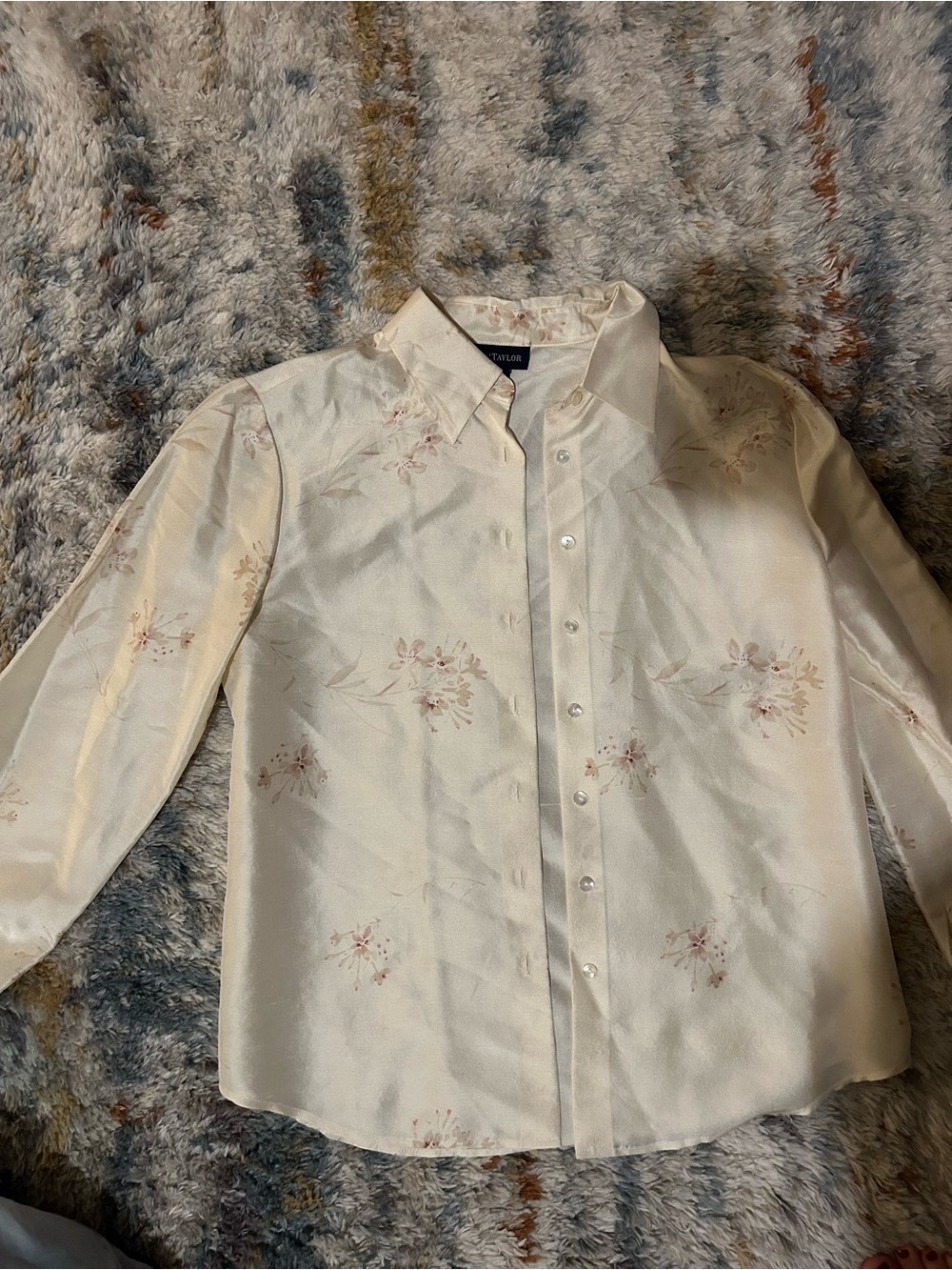 Ann Taylor Silk Floral Button-Up Shirt